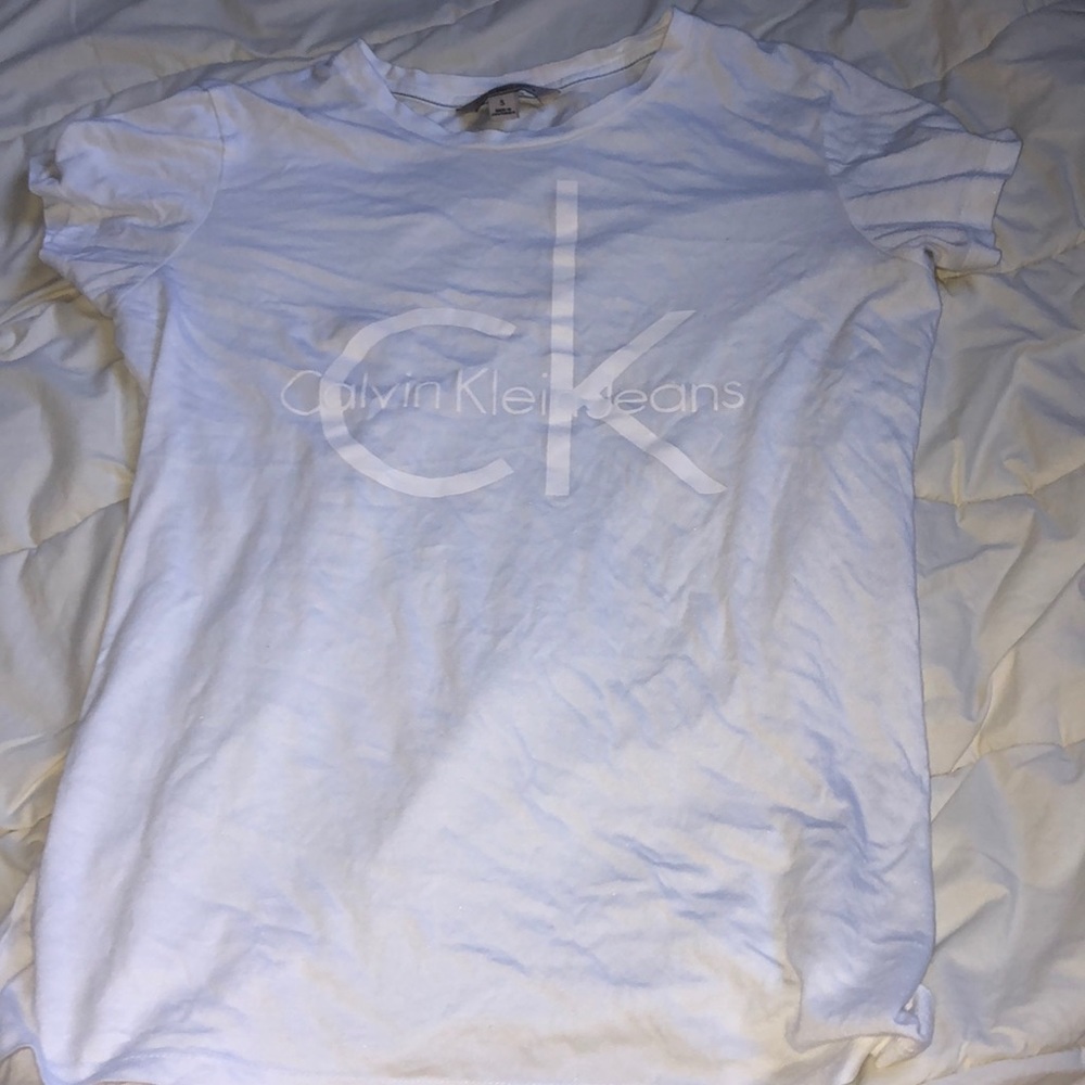all white calvin klein t shirt